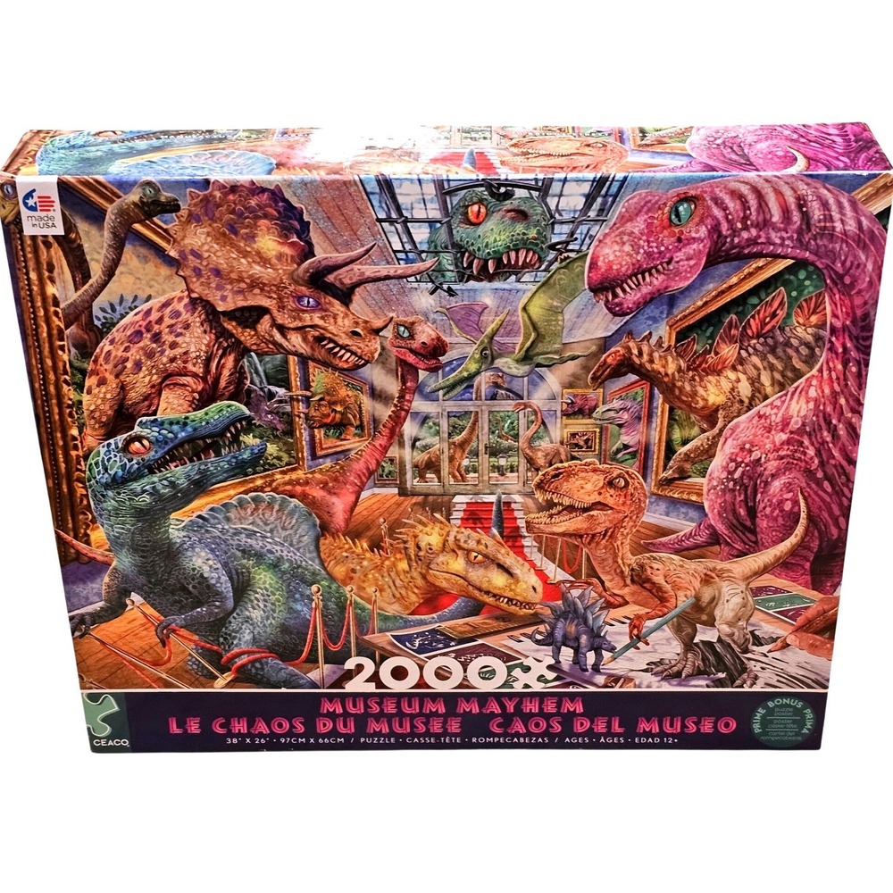 Ceaco Museum Mayhem 2000 Piece Jigsaw Puzzle Steve‎ Sundram Dinosaur Art 3501-31
